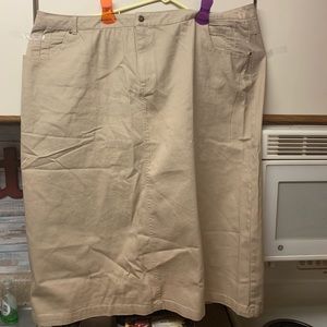 Light tan denim skirt long